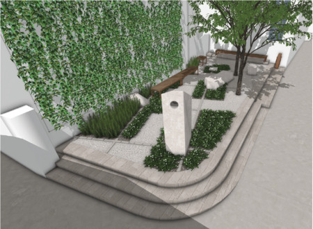 Idejna zasnova ureditve stičišča ulic ( Landstudio 015, krajinska arhitektura)